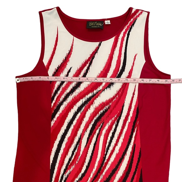 Bob Mackie Wearable Art NWT Red Sleeveless Blouse Medium - Picture 11 of 12